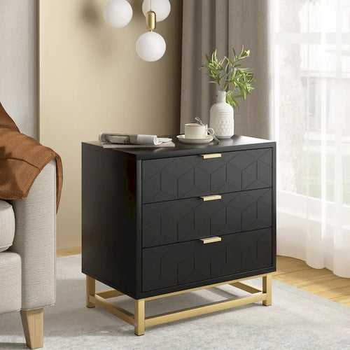 Commode à 3 tiroirs pour chambre à coucher au style moderne