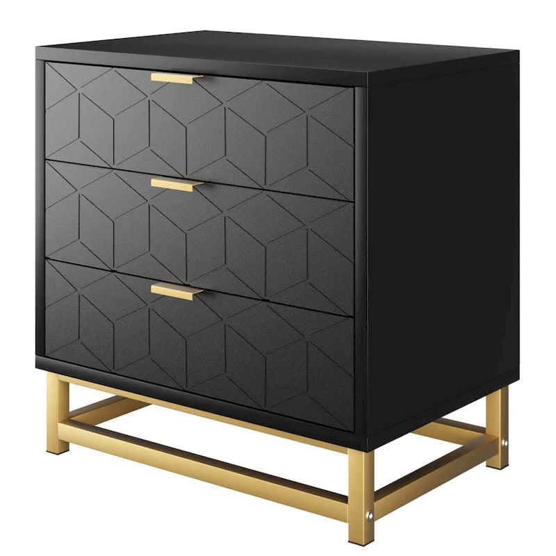 Commode à 3 tiroirs pour chambre à coucher au style moderne