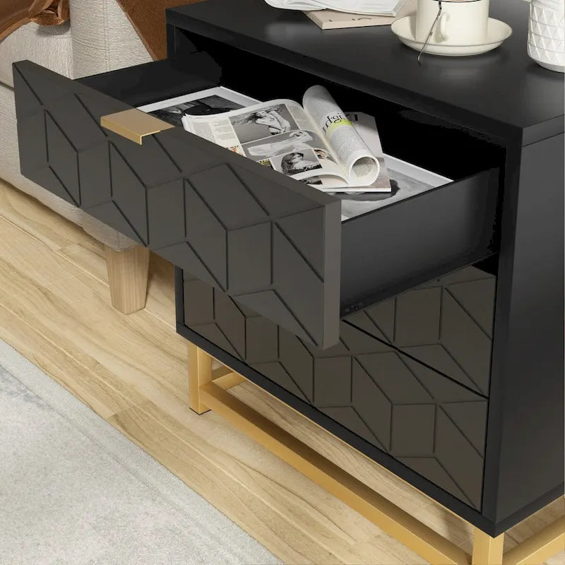 Commode à 3 tiroirs pour chambre à coucher au style moderne