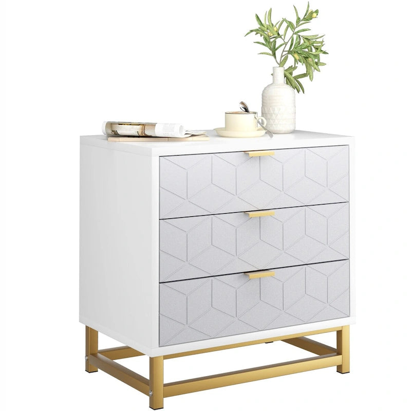 Commode à 3 tiroirs pour chambre à coucher au style moderne