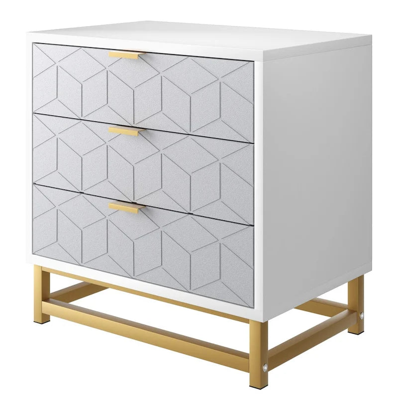 Commode à 3 tiroirs pour chambre à coucher au style moderne