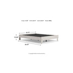 Lit plateforme Shawburn Whitewash avec 2 tables de chevet