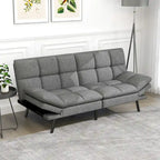 Canapé-lit futon en mousse à mémoire de forme convertible avec dossier inclinable réglable pour petits espaces