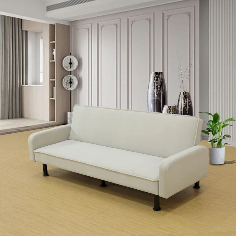 Canapé-lit futon en mousse à mémoire de forme convertible avec dossier inclinable réglable pour petits espaces