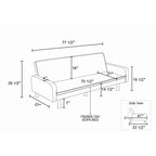 Canapé-lit futon en mousse à mémoire de forme convertible avec dossier inclinable réglable pour petits espaces