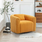 Fauteuil rond en velours surdimensionné avec rotation à 360°, confortable, avec oreiller, pour salon ou chambre à coucher
