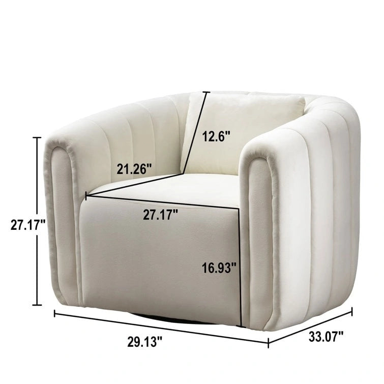 Fauteuil rond en velours surdimensionné avec rotation à 360°, confortable, avec oreiller, pour salon ou chambre à coucher
