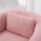 Fauteuil rond en velours surdimensionné avec rotation à 360°, confortable, avec oreiller, pour salon ou chambre à coucher