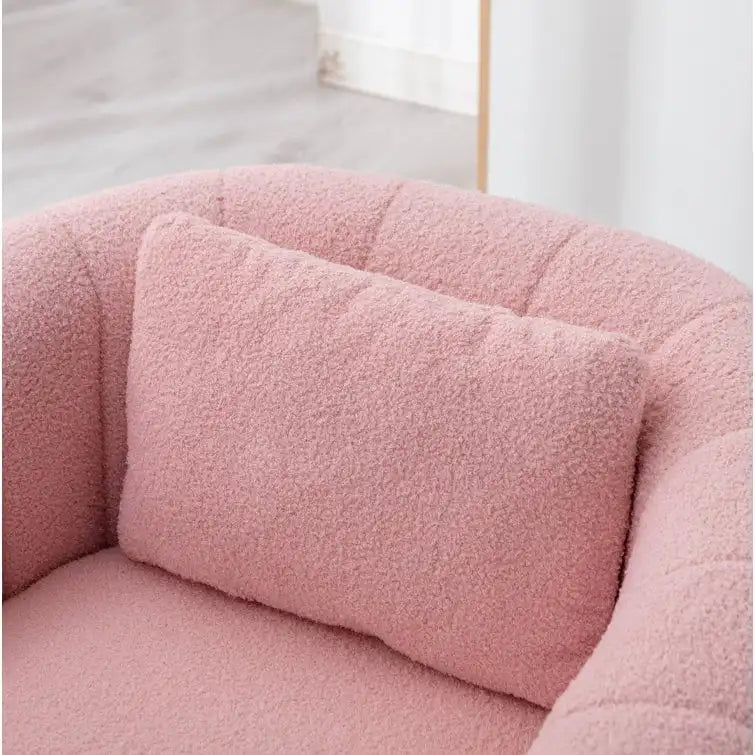 Fauteuil rond en velours surdimensionné avec rotation à 360°, confortable, avec oreiller, pour salon ou chambre à coucher