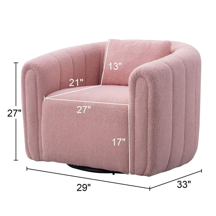 Fauteuil rond en velours surdimensionné avec rotation à 360°, confortable, avec oreiller, pour salon ou chambre à coucher