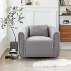 Fauteuil rond en velours surdimensionné avec rotation à 360°, confortable, avec oreiller, pour salon ou chambre à coucher