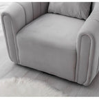 Fauteuil rond en velours surdimensionné avec rotation à 360°, confortable, avec oreiller, pour salon ou chambre à coucher