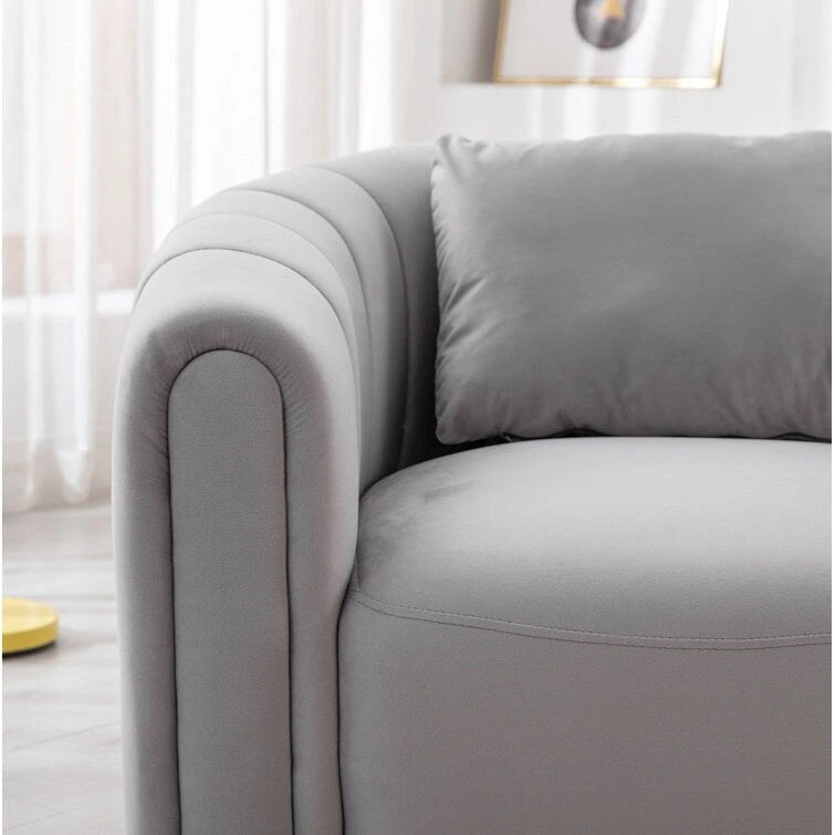 Fauteuil rond en velours surdimensionné avec rotation à 360°, confortable, avec oreiller, pour salon ou chambre à coucher