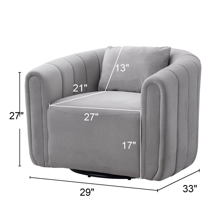 Fauteuil rond en velours surdimensionné avec rotation à 360°, confortable, avec oreiller, pour salon ou chambre à coucher