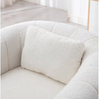 Fauteuil rond en velours surdimensionné avec rotation à 360°, confortable, avec oreiller, pour salon ou chambre à coucher