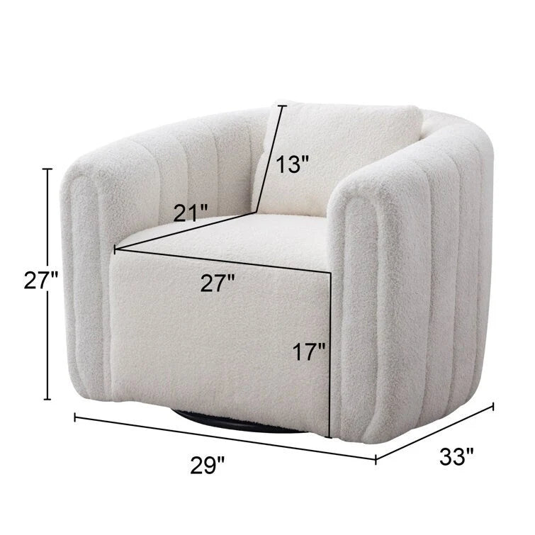 Fauteuil rond en velours surdimensionné avec rotation à 360°, confortable, avec oreiller, pour salon ou chambre à coucher