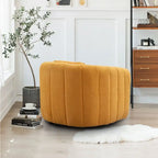 Fauteuil rond en velours surdimensionné avec rotation à 360°, confortable, avec oreiller, pour salon ou chambre à coucher
