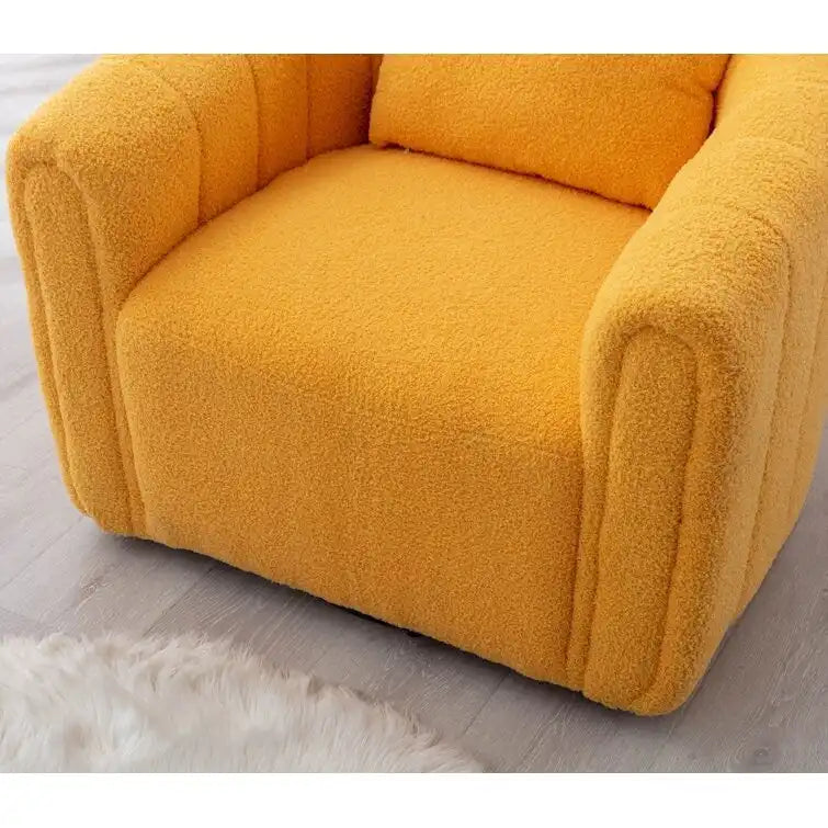 Fauteuil rond en velours surdimensionné avec rotation à 360°, confortable, avec oreiller, pour salon ou chambre à coucher