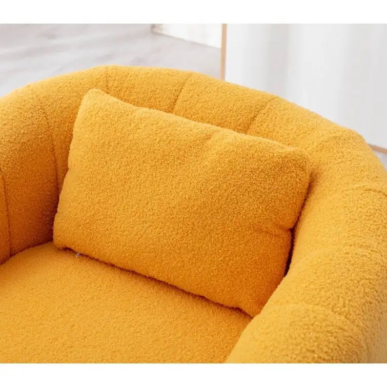 Fauteuil rond en velours surdimensionné avec rotation à 360°, confortable, avec oreiller, pour salon ou chambre à coucher