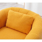 Fauteuil rond en velours surdimensionné avec rotation à 360°, confortable, avec oreiller, pour salon ou chambre à coucher