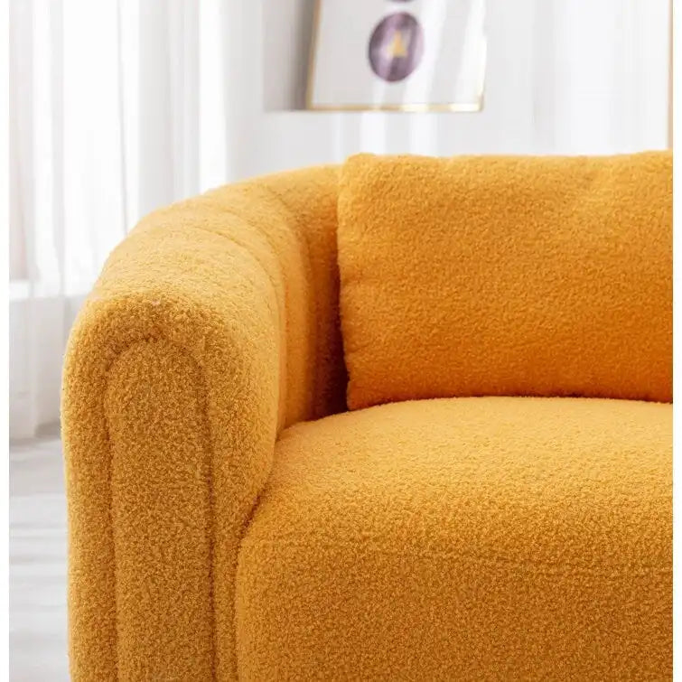 Fauteuil rond en velours surdimensionné avec rotation à 360°, confortable, avec oreiller, pour salon ou chambre à coucher