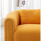 Fauteuil rond en velours surdimensionné avec rotation à 360°, confortable, avec oreiller, pour salon ou chambre à coucher