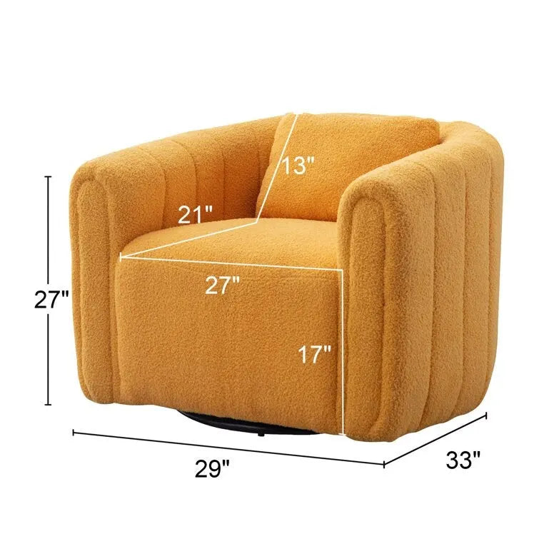 Fauteuil rond en velours surdimensionné avec rotation à 360°, confortable, avec oreiller, pour salon ou chambre à coucher
