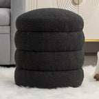 Tabouret repose-pieds ottoman rond en velours doux