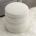 Tabouret repose-pieds ottoman rond en velours doux