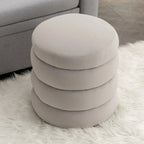 Tabouret repose-pieds ottoman rond en velours doux