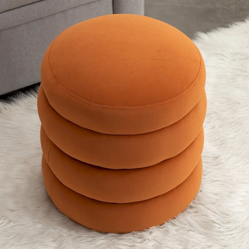 Tabouret repose-pieds ottoman rond en velours doux
