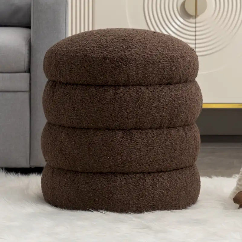 Tabouret repose-pieds ottoman rond en velours doux
