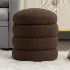 Tabouret repose-pieds ottoman rond en velours doux