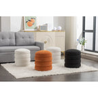 Tabouret repose-pieds ottoman rond en velours doux