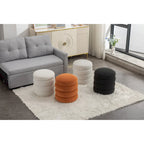 Tabouret repose-pieds ottoman rond en velours doux