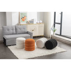 Tabouret repose-pieds ottoman rond en velours doux