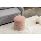 Tabouret repose-pieds ottoman rond en velours doux