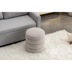 Tabouret repose-pieds ottoman rond en velours doux