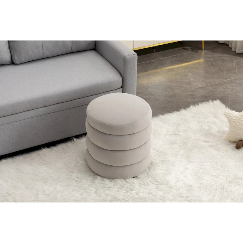 Tabouret repose-pieds ottoman rond en velours doux