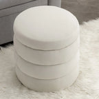 Tabouret repose-pieds ottoman rond en velours doux