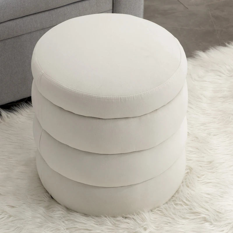 Tabouret repose-pieds ottoman rond en velours doux