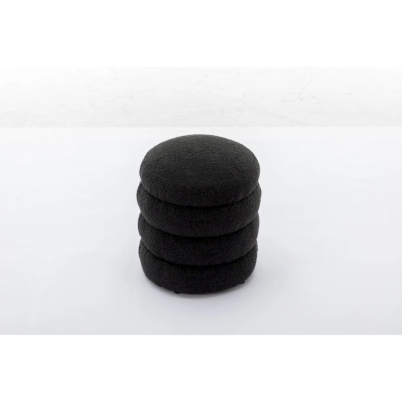 Tabouret repose-pieds ottoman rond en velours doux