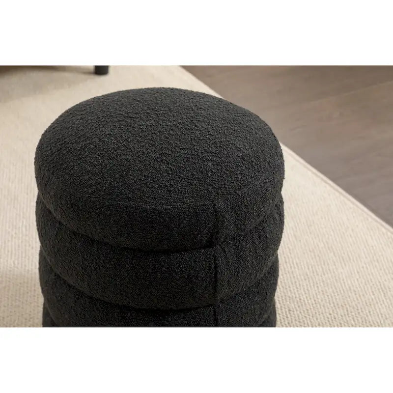 Tabouret repose-pieds ottoman rond en velours doux