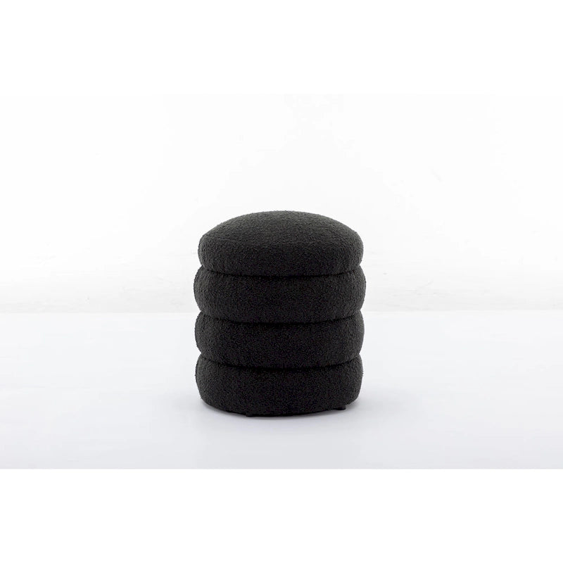 Tabouret repose-pieds ottoman rond en velours doux