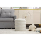Tabouret repose-pieds ottoman rond en velours doux