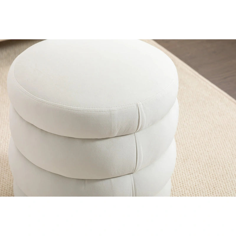 Tabouret repose-pieds ottoman rond en velours doux