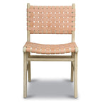 Chaise de salle à manger Banda en teck et cuir – Structure en bois de teck massif