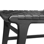 Chaise de salle à manger Banda en teck et cuir – Structure en bois de teck massif