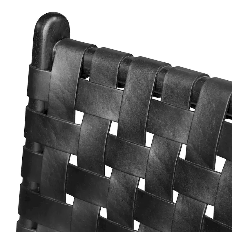 Chaise de salle à manger Banda en teck et cuir – Structure en bois de teck massif