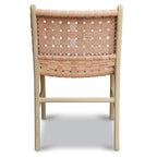 Chaise de salle à manger Banda en teck et cuir – Structure en bois de teck massif